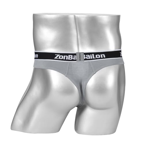 JINSHI Men's Bamboo Viscose G-String,Sexy thongs underwear,Low Rise Stretch and Big Ball Pouch Butt-Flaunting T-Back3