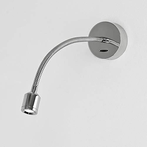 Wall Sconces LED Surfaced Mount Hotel Bedroom Bedside Reading Light Fixture Adjustable Directional On/Off Switch Silver Flexible Pipe