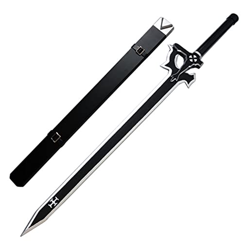OTBKNB Sword Art Online-SAO-Kirito/Kirigaya Kazuto Épée en bois COS Prop modèle arme pour les amateurs d'anime, Cosplay japanese Anime Personnage Jeu Décoratif Jouets Katanas, 104cm Cover
