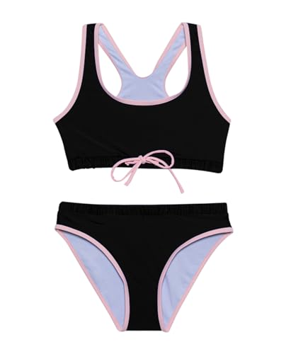 Gottex Girls Kids Toddler and Little Ocean Black Colorful Two Piece Swimsuit UV Sun Protection Bathing Suit