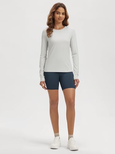 Image of ODODOS Women's Long Sleeve T-Shirt - Ultra Soft odSTRATUM Tech Performance Top UPF 50+ Breathable Crew Neck Pullover