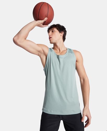 Image of Jockey MV57 Men Lightweight Microfiber Solid Active Wear Tank Top with Breathable Mesh