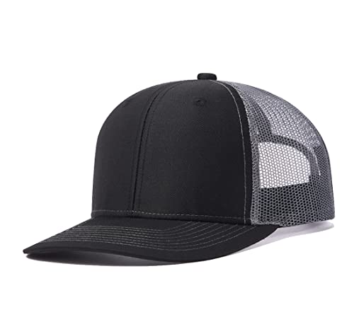 Image of Quanhaigou Trucker Hat - Mesh Snap Back - Unisex Adjustable Baseball Cap - Outdoor Hats for Men Women