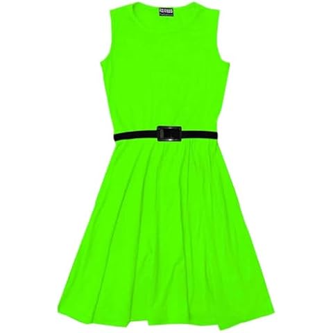 A2Z 4 Kids Neon Green Skater Dress Cover