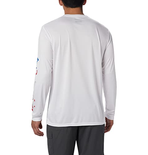Columbia Men's Terminal Tackle PFG Sleeve™ Long Sleeve Shirt, White, Stars & Stripes, XX-Large2