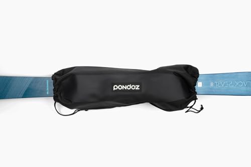 Pondoz Ski Bindings Cover/ Waterproof, Dirt-Proof, Puncture-Proof/ Ski Bindings Protection/ Ski Travel/ Adjustable Locking Cord/ Ski Accessories/ Works With Roof Rack, Car Box, Ski Bag, and More