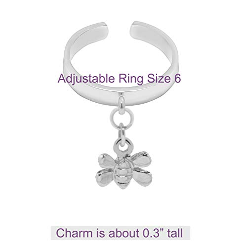 Image of Spinningdaisy Dangling Mighty Tiny Charm Adjustable Ring