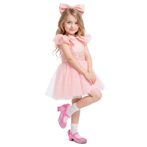 Image of K KomForme Girls Dress Shoes Toddler Glitter Mary Jane Heels