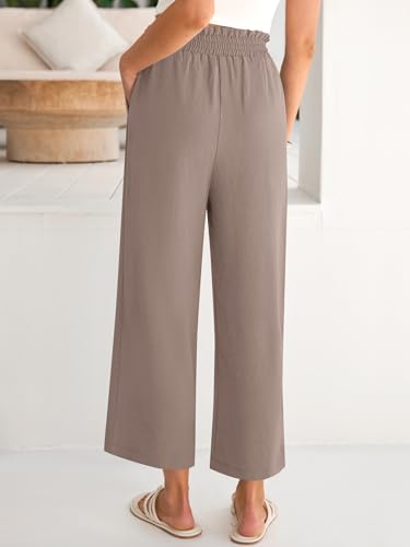 Image of ANRABESS Womens Wide Leg Palazzo Pants Summer Beach High Waisted Cropped Flowy Pants 2026 Dressy Casual Trousers with Pockets
