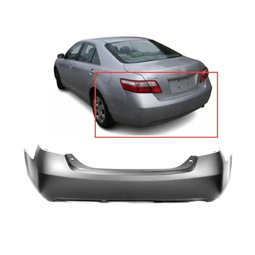 Image of FitParts Compatible with Toyota Camry 2007-2011 Rear Bumper Cover | Primed, Without Parking Sensor Holes, Sedan, Ready to Paint, OEM 5215906950 /5215933918, TO1100247