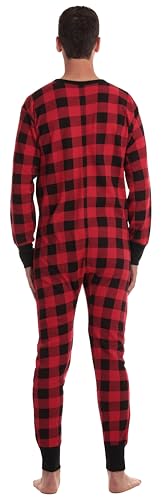 #followme Men's Solid Thermal Henley Adult Onesie3