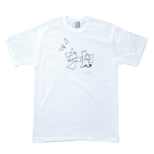 「知床トコさん」×久米繊維 コットンTシャツ 三角デザイン柄 半袖 (JP, アルファベット, L)