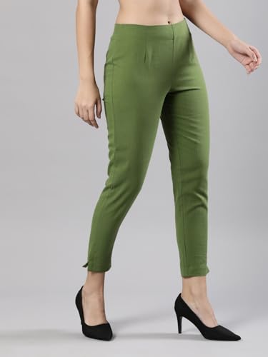 Image of Femmora Comfortable Fit Solid Straight Pant, Breathable Cotton Fabric with Side Zip Button Closure, for Women, Pack of 1
