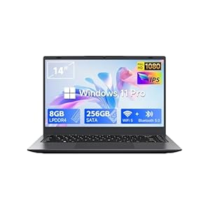 Win 11 Pro 8GB LPDDR4 RAM 256GB SATA SSD, Intel Celeron N4020, Gigabit LAN, 4K HDMI, WI-FI5, Bluetooth5.0, 14 pulgadas FHD IPS computadora delgada para el hogar de estudiantes