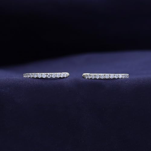 Huggie Hoop Earrings For Women, 0.30 Carat Round Shape Lab Grown Diamond Wedding Bridal Hoop Earrings In 10K Solid Gold Or 925 Sterling Silver Jewelry Gifts For Her (0.30 Cttw)2
