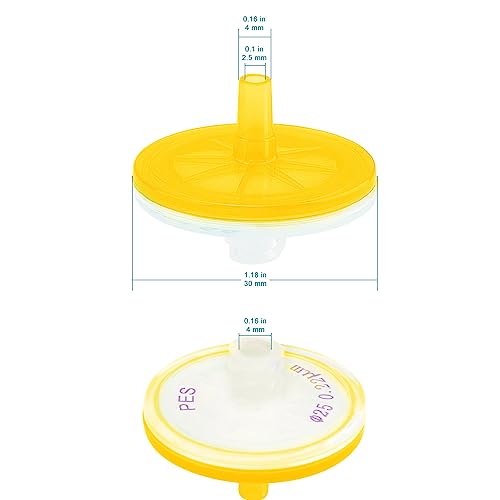 Image of Sterile PES Hydrophilic Membrane Syringe Filtration with 0.22 μm Pore Size and 25 mm Diameter, 10 Pack
