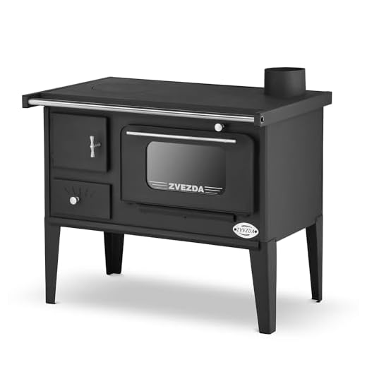 Generic Zvezda Narodna - Estufa de leña con horno y placa superior de acero, 6 kW