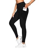 QUEENIEKE Damen Yoga Leggings Power Flex Mesh Mittlere Taille 3 Handytasche Gym Laufhose Farbe Schwarz Größe S(4/6)