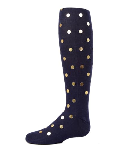 MeMoi Metallic Polka Dot Cotton Blend Girls Tights