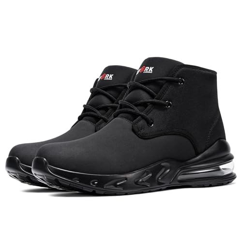 LARNMERN Men’s Non-Slip Waterproof Work Boots 10 Black