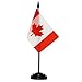 Produktbild ANLEY Canada Deluxe Schreibtischflaggen-Set - 6 x 4 Zoll kanadische Miniatur-Desktop-Flagge mit 12 "massivem Pol - lebendige Farbe und lichtbeständig - schwarze Basis und Speerspitze