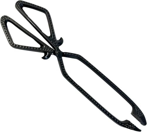Premium Heavy-Duty Cast-Iron Log and Coal Tongs for Fireside, Fireplace, Chimenea, Firepit, Pizza Oven, Indoor and Outdoor Fire - Poker and Burner Tongues
