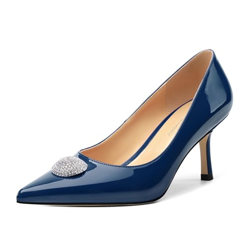 Women's Pumps, with an Elegant Pointed - Closed - Toe, Sparkling Rhinestones, are Highly Versatile for Work, Parties, Weddings and Other Formal Events.2.5 - inch