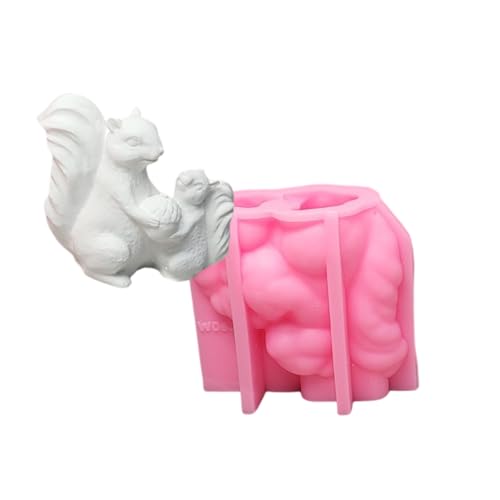 Moynagh 3D Squirrels Animal Figurine Silicone Molds for Soap Making, Epoxy Resin, Gypsum, Concrete, Clay, Baking