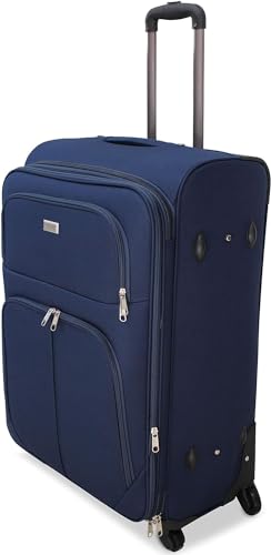 Valigie trolley di marca R.Leone espandibile in poliestere con 4 ruote autonome Possibilità di trasporto con sforzo pari a zero usando la forza di un solo dito grazie alle resistenti ruote e alla maniglia a telescopio regolabile con al di sopra bussola per orientamento. Le valigie sono espandibili (5 cm) e aprendo le varie cerniere laterali si ha la possibilità di avere maggiore spazio a disposizione. Per una maggiore sicurezza sono dotate di chiusura a combinazione per lucchetti .