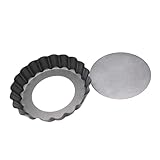 JECOMPRIS 2 Stück Antihaftbeschichtete Mini Tarteform mit Hebeboden Runde Backform aus Robustem Karbonstahl Ø Abnehmbare Böden für Kuchen Quiche und Mini törtchen Spülmaschinengeeignet