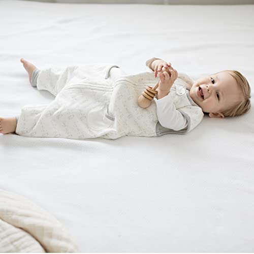 Tealbee Dreamsuit: Toddler Sleep Sack With Feet 2T 3T - 1.2 Tog Four Season Baby Wearable Blanket For Walkers - Bamboo, Organic Cotton Sleeping Bag - Love Milk #TOP2