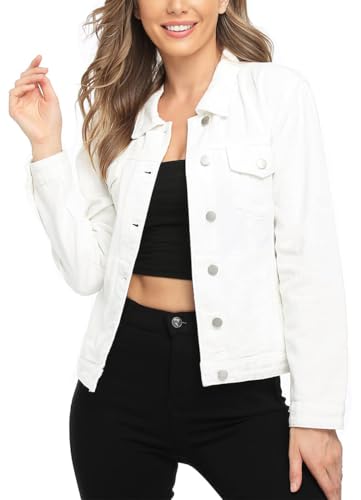 MISS MOLY Women's Denim Jacket Button Up Long Sleeve Basic
