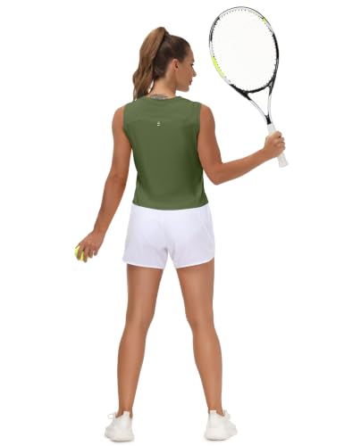 Image of THE GYM PEOPLE Women's Workout Tops in Ice Silk Quick Dry Sleeveless