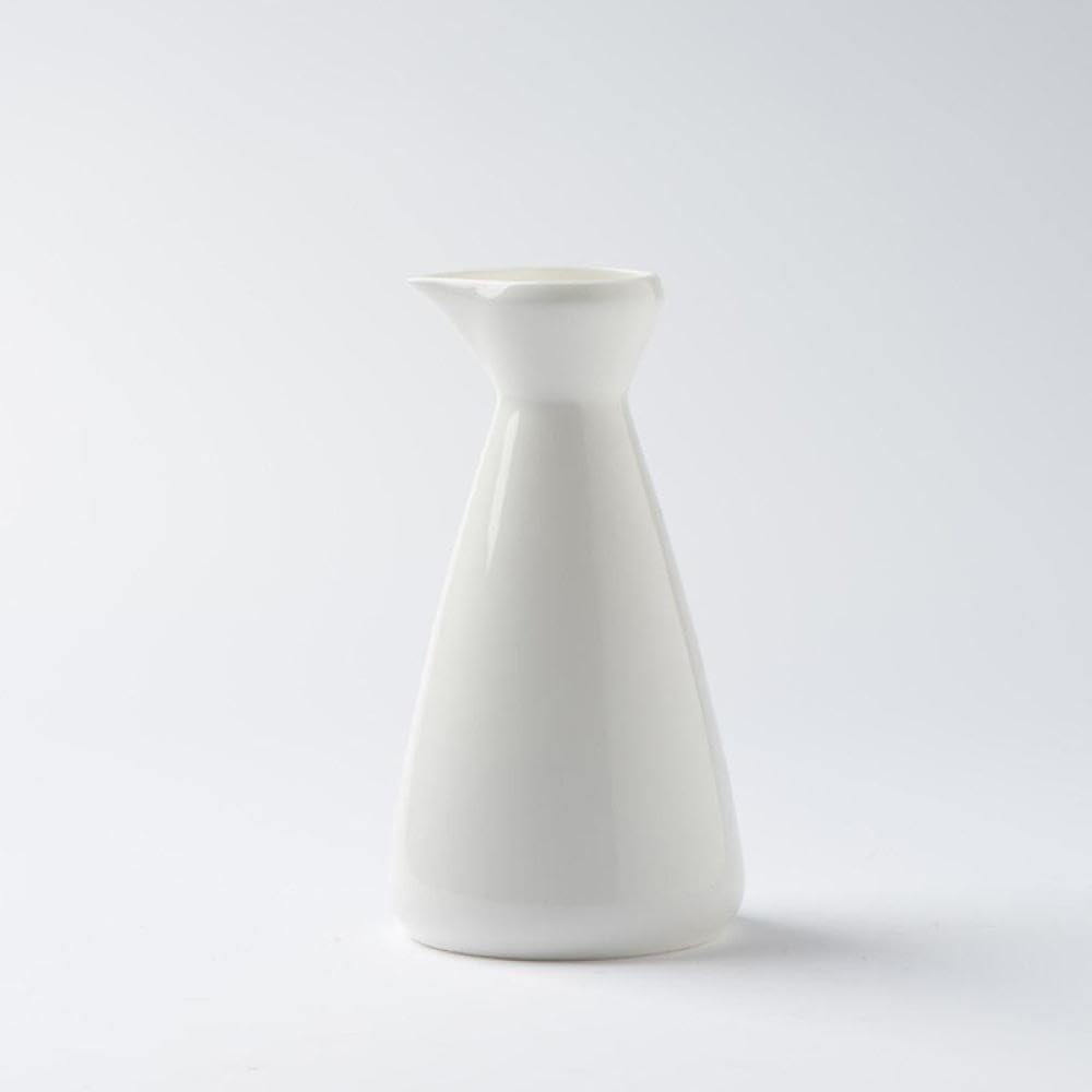 Sizikato 2pcs White Porcelain Sake Bottle, 10oz, Dishwasher and Microwave Safe