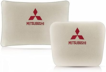 MUTOO 三菱 に適し 車のヘッドレスト バイオコットン腰クッション 通気性 姿ネックパッド 車 クッション 首 ヘッドレスト 腰