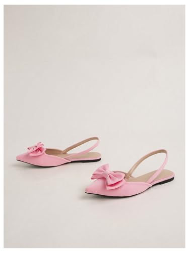 Image of Verdusa Women's Bow Pointed Toe Flat Shoes Slingback Flats Dress Shoes