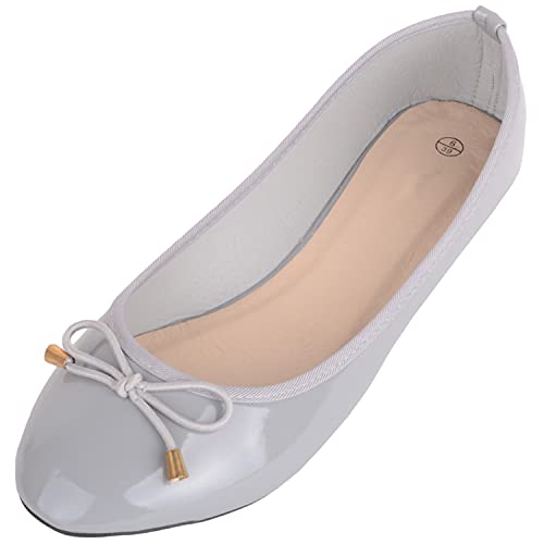 Ballerines à enfiler en similicuir verni femme chaussure plate