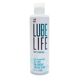 Lube Life Jizzy Juice Cum Lubricant, Realistic Cum Lube for Men, Women and Couples, White, Thick and Creamy, Unscented, Hypoallergenic, Contains Vitamin E and Aloe Vera, 8 Fl Oz (240 mL)