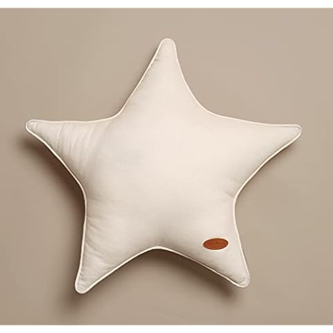 MiniDream Star Nursery Cushion, Plush Cute Pillow for Baby and Toddler, Organic Floor Cushions for Kids - Beige Cover