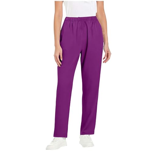 Image of Women's Medica Scrub Pants Pull On Workwear Cargo Pocket Elastic Waist Hospital Uniform Trousers