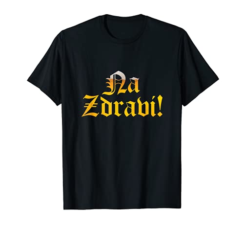 Czech Na Zdravi Cheers Filled Beer Mug Drinking Cool Graphic T-Shirt