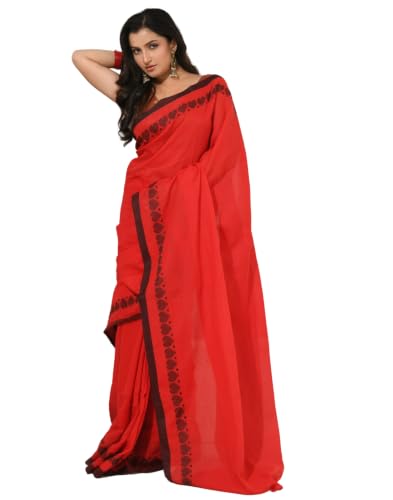 Image of dB DESH BIDESH Women`s cotton saree for woman handloom cotton georgette silk party, wear latest, loveria new, collection farewell soft mulmul linen cotton sarees for women with unstitched blouse
