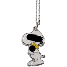 TCB Creations Snoopys Dog Holding Woodstock Standing Metal Pendant Necklace