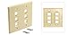 HellermannTyton Dual Gang 6 Port Keystone Wall Plate - Ivory