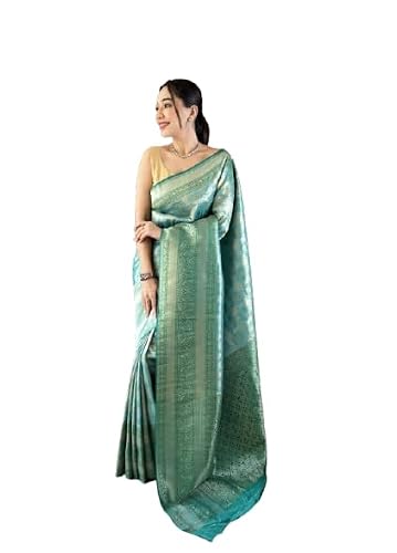 RV ETHNIC STORE Pure Dharmavaram Silk Saree with Copper & Gold Zari Weaving Contrast Border Rich Pallu Traditi
