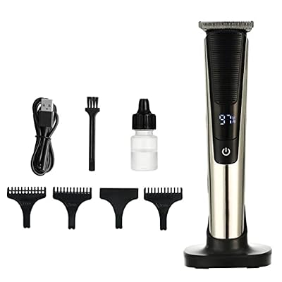 RASRGTRQ Portable Hair Clipper with LED Display Base USB Charging Stainless Steel Blades