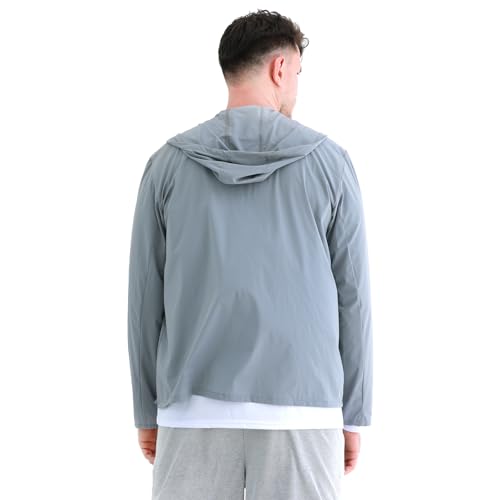 Men's UPF 50+ Sun Protection Shirts Jacket, Lightweight Full Zip Hoodie Long Sleeve Shirt for Fishing Hiking Running2