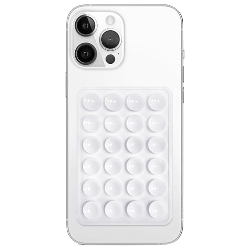 INEFABLE Suction Phone Case, Phone Suction Sticker, Silicone Suction Phone Case for Hands-Free Mobile Accessory Holder Grip, Video Phone Accessory (White - Pack of 1)