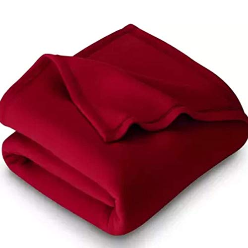 MORADO 500 TC Solid/Plain Light Weight Polar Fleece Single Panipat Famous Warm or Hot AC Blanket (90X60 Inches, Red)