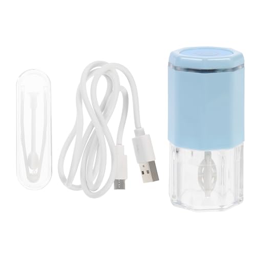 ibasenice Nettoyant pour Lentilles Électrique Rotatif Portable en Abs Bleu, Machine de Nettoyage pour Lentilles, pour Voyage et Bureau, 1 Set